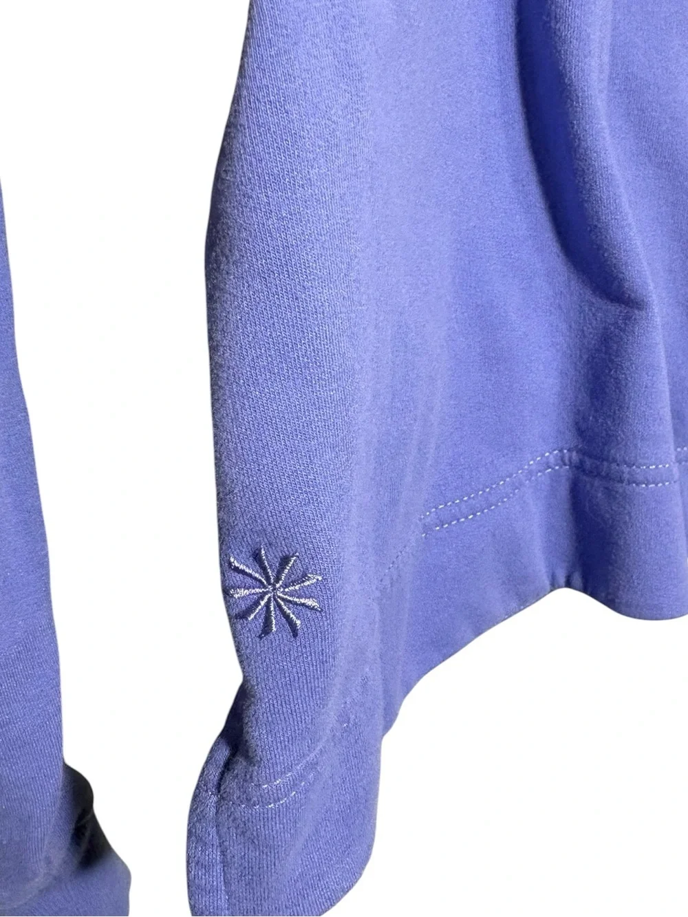 ATHLETA | Women Adonis Purple Retroterry Polo Sweatshirt size L Pullover Cropped